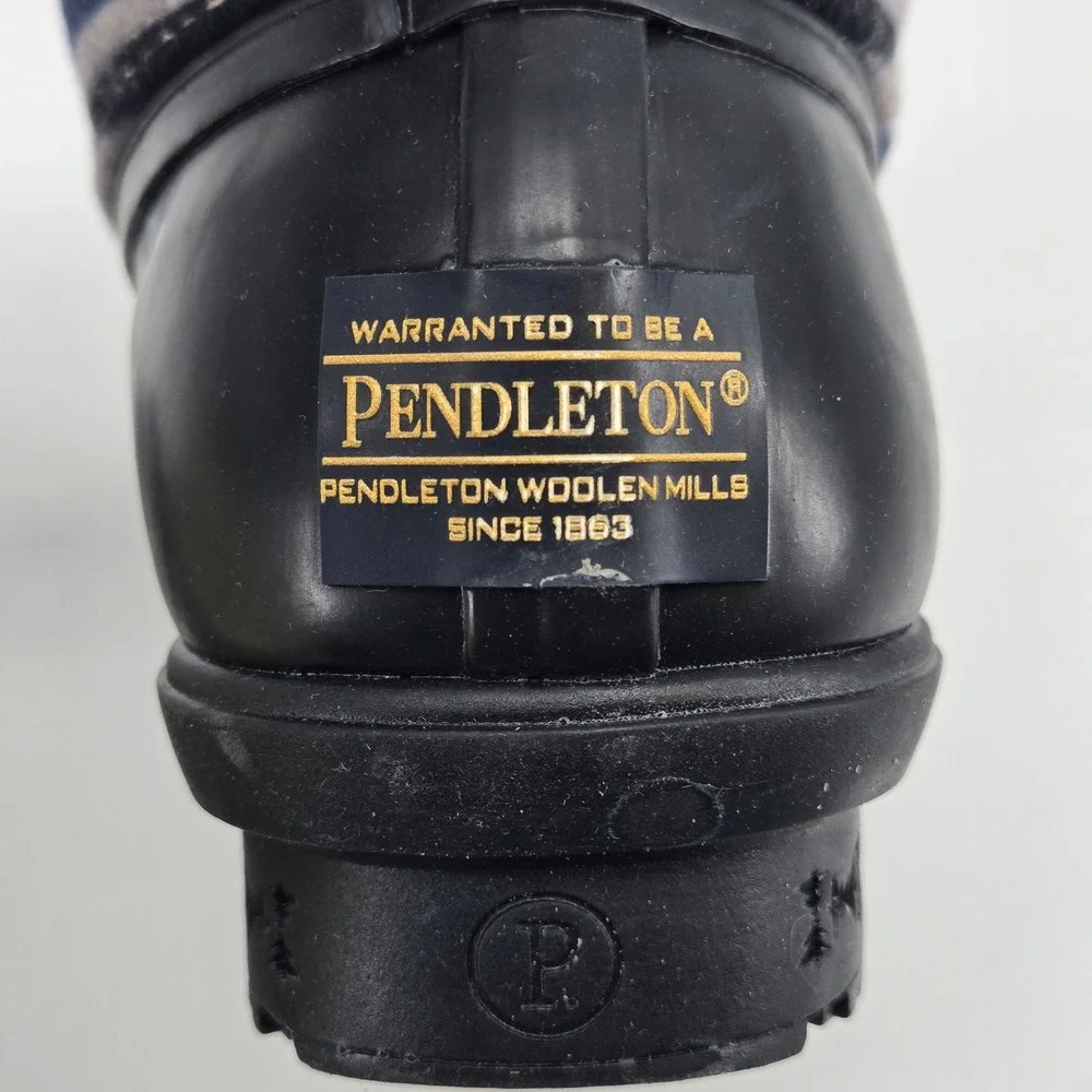 Pendleton Bridger Stripe Duck Mid Boot Black Waterproof Winter Women Shoes 6 NIB